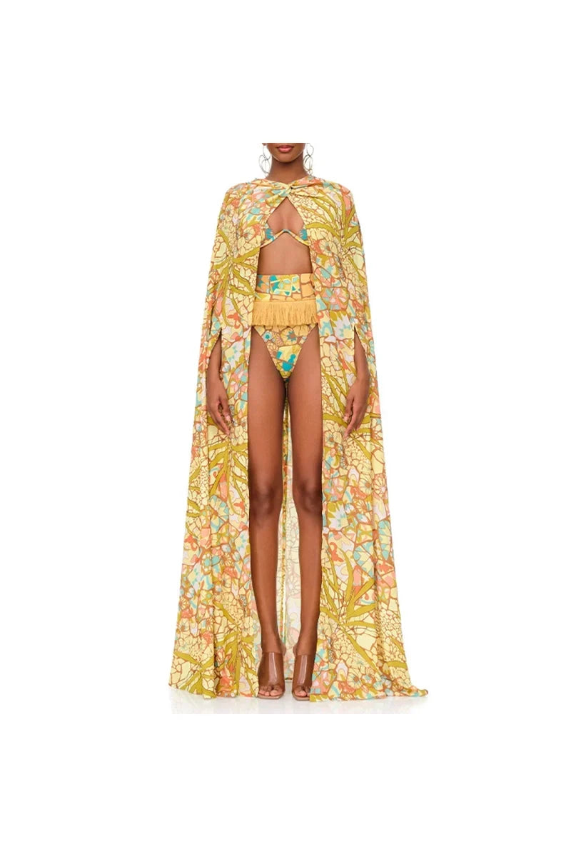 Boho Tassel Tribal Print Two-Piece Bikini