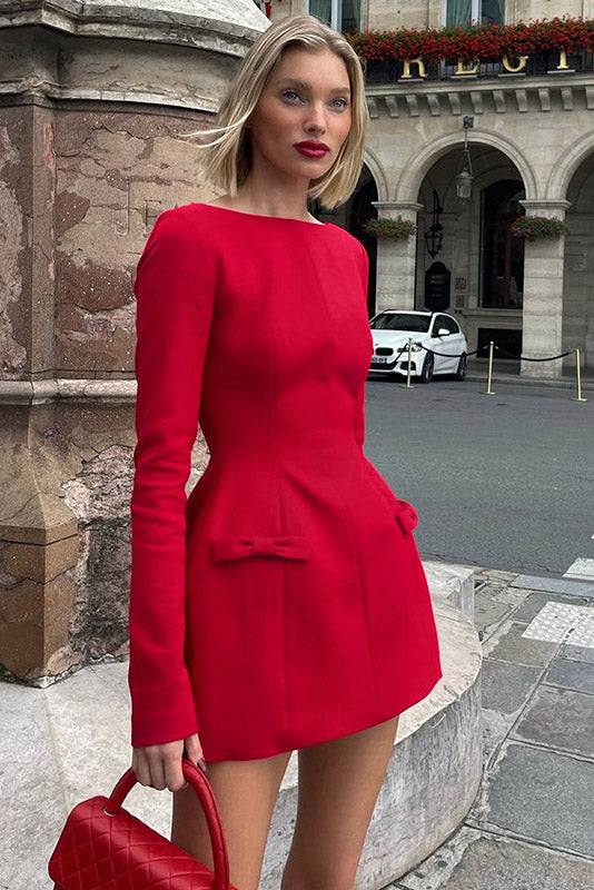 One-shoulder Slim Mini-Length Dress