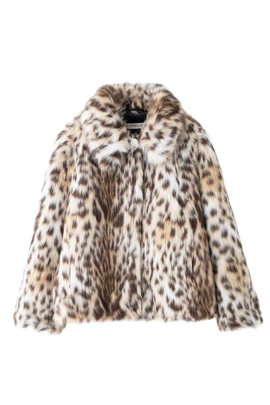Modern Wild leopard print short lapel fur coat