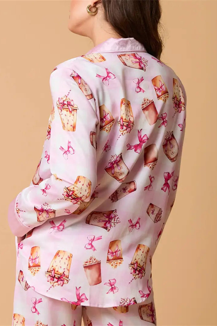 Coordinated Christmas Festive Stripe Print Pajama Set