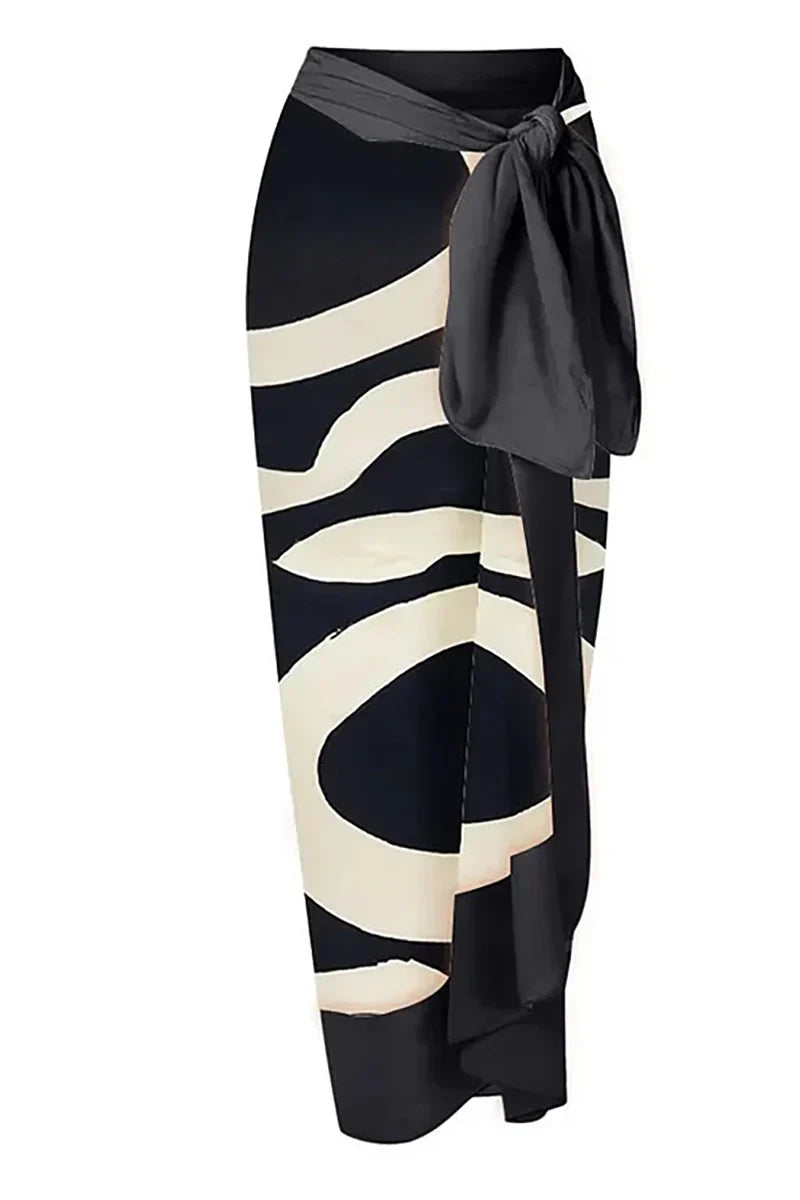 Colorblock Halter High-Waisted One-Piece Swimwear