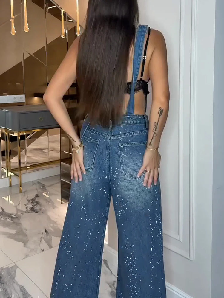 Modern Ripped Denim Overalls