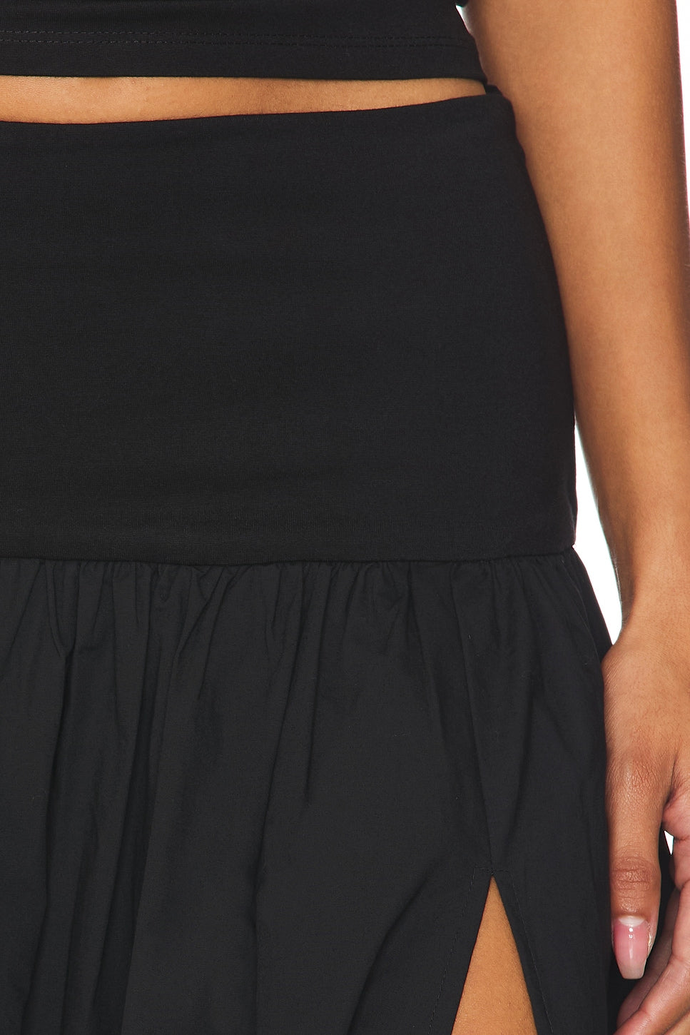 Modern Lucy Black Slit Maxi Skirt