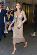 Shimmering Sequined Midi-Length Dress