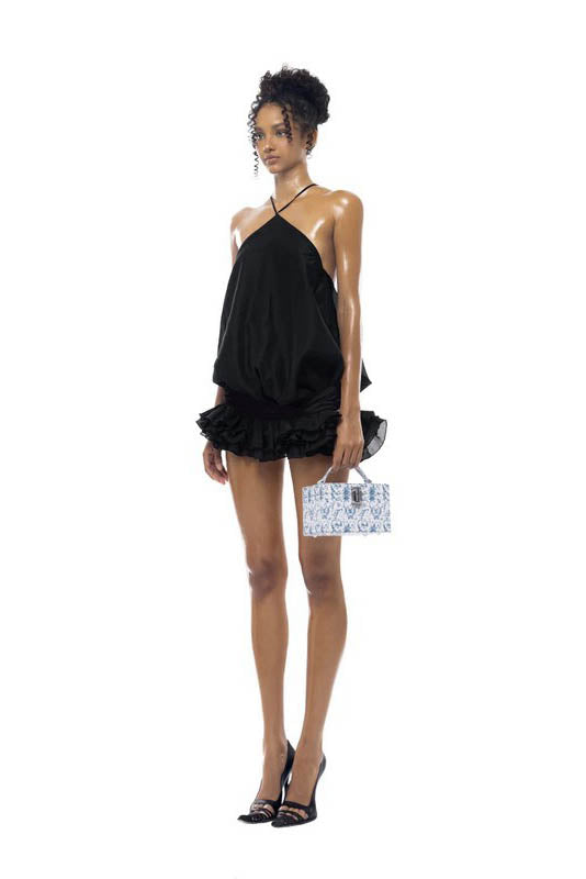 Coastal Kiss Halter Open-Back Mini-Length Dress