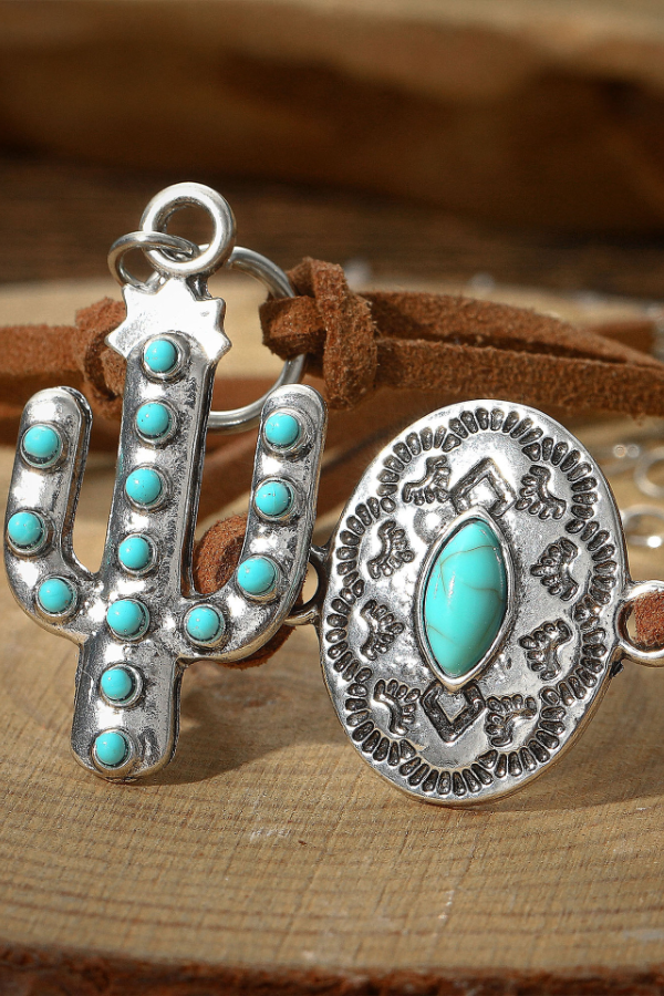 Women's Western Retro Turquoise Personalized Multi-element Beaded Jewelry Set