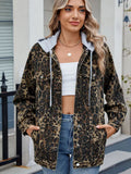 Denim Jacket with Hood, Button Closure and Relaxed Fit