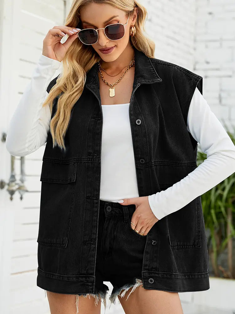 Cropped, Lightweight Denim Vest