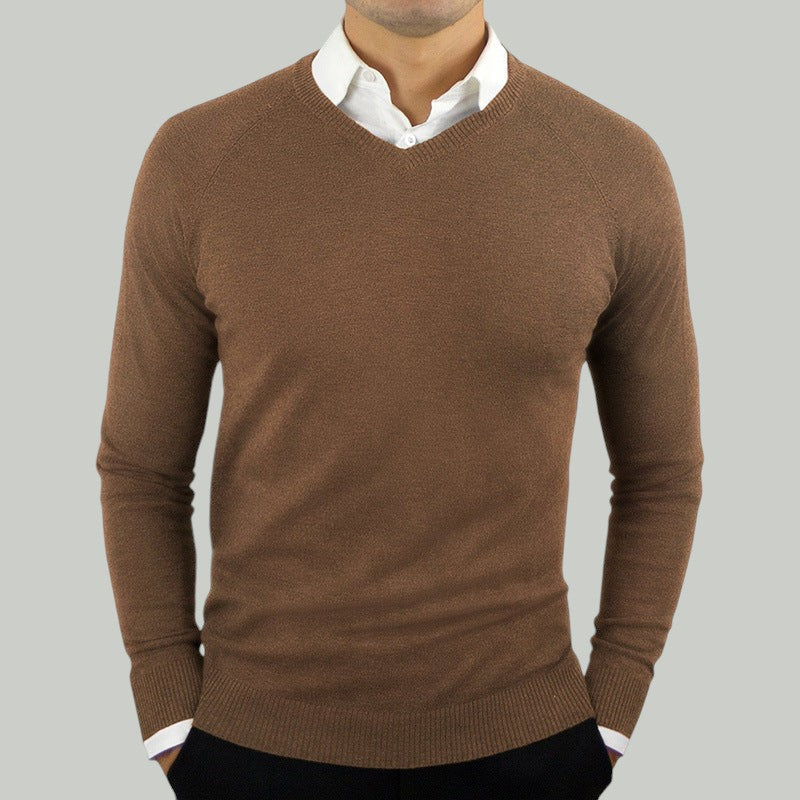 Breathable Wool Blend Sweater with Slim Fit