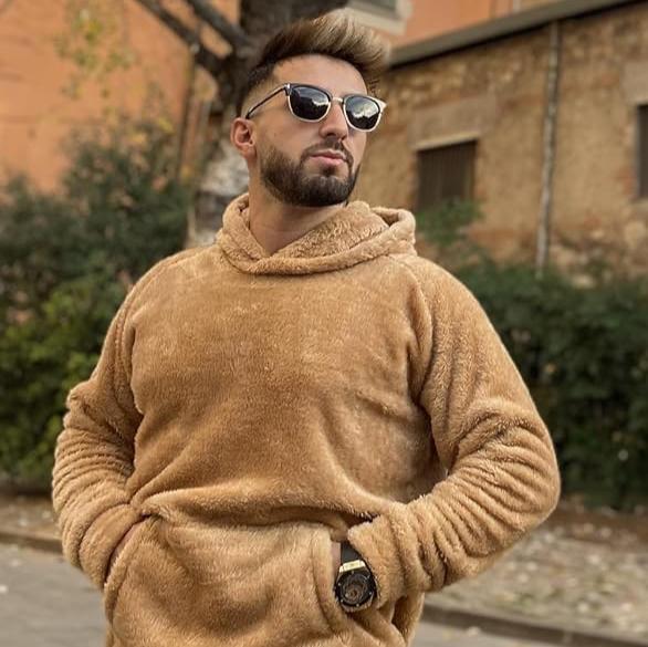 Corduroy Sweater with Fleece-Lined