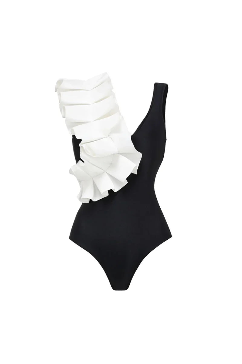 Refined Polka Dot One-Piece Swimwear
