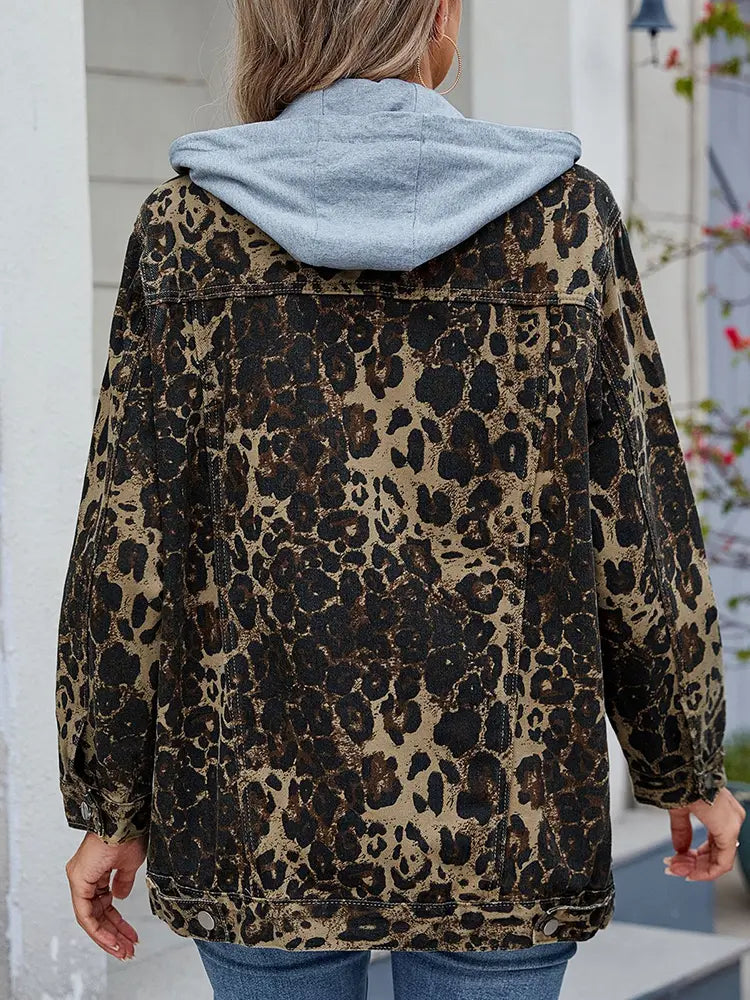 Denim Jacket with Button Closure, Pockets and Relaxed Fit