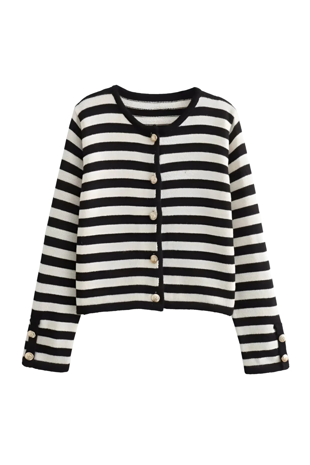 Striped Dropped Shoulder Long Sleeve Knit Cardigan