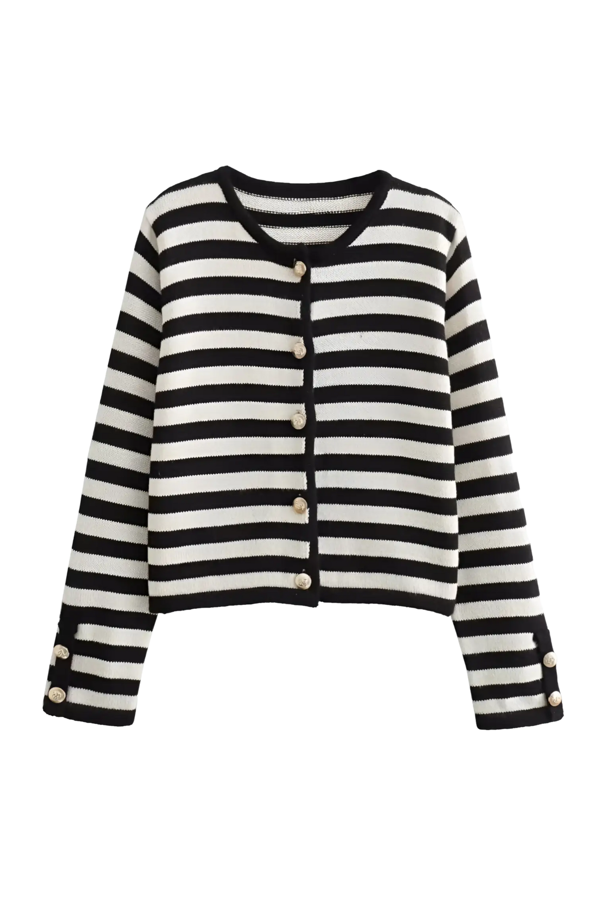 Striped Dropped Shoulder Long Sleeve Knit Cardigan