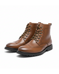 Cowhide Leather Chelsea Boots with Brogue Detailing