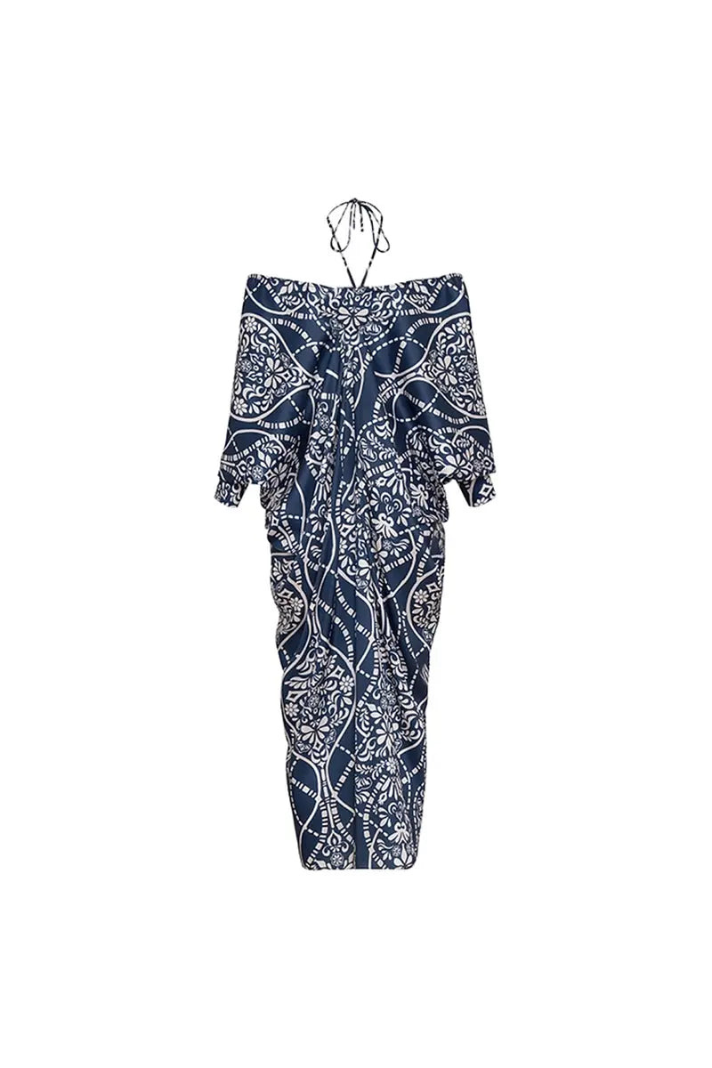 Beaded Textured Fabric One Piece Swimwear Set