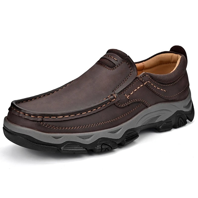Cowhide Leather Loafers with Cushioned Insole