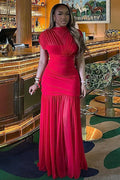 Timeless Solid Fishtail Maxi-Length Dress