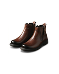 Cowhide Leather Boots with Reinforced Stitching