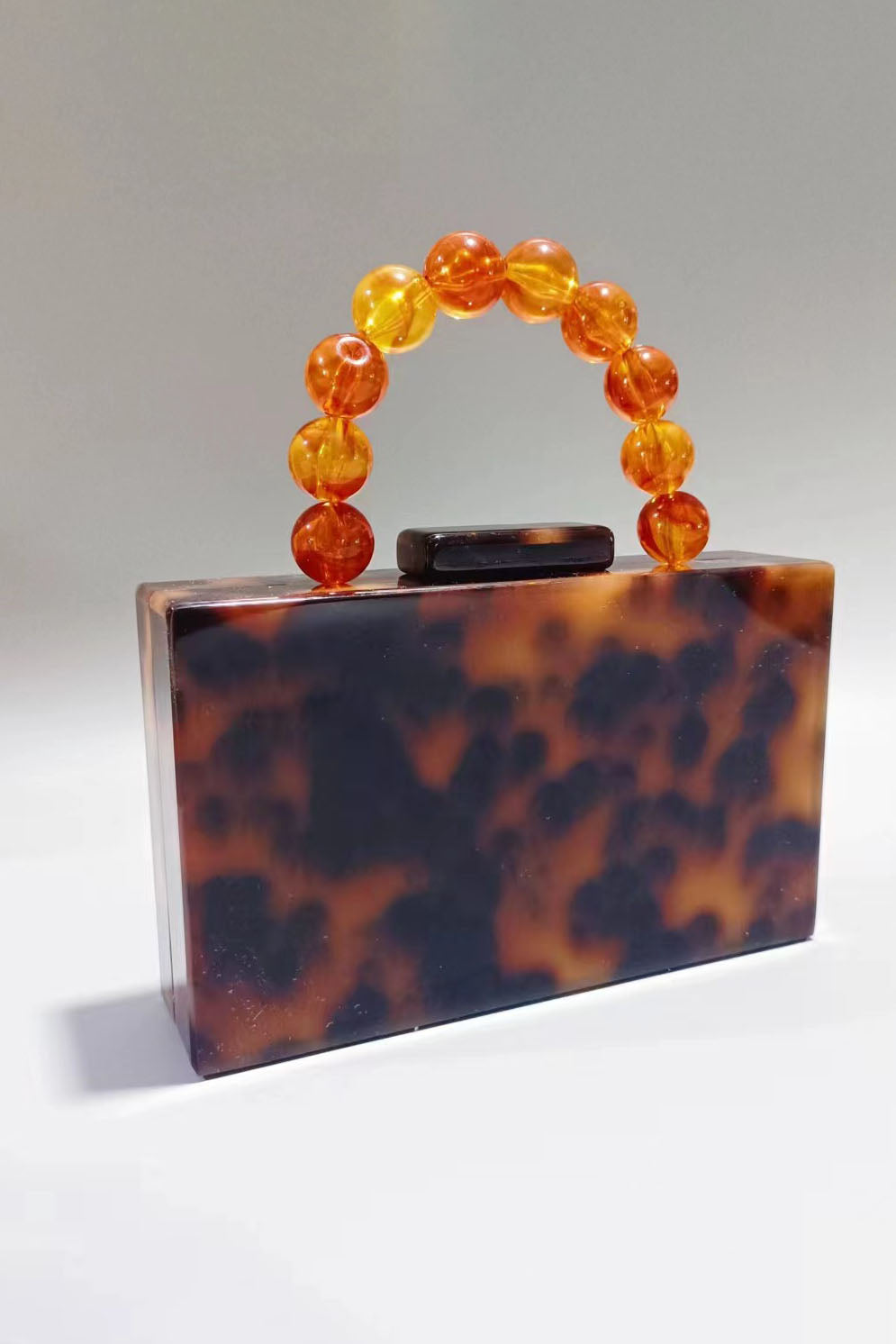 Modern Beaded Chain Marbling Handbag