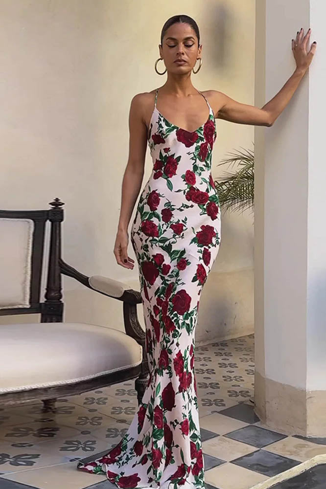 Whispers of Spring - Flower V-Neck Dress