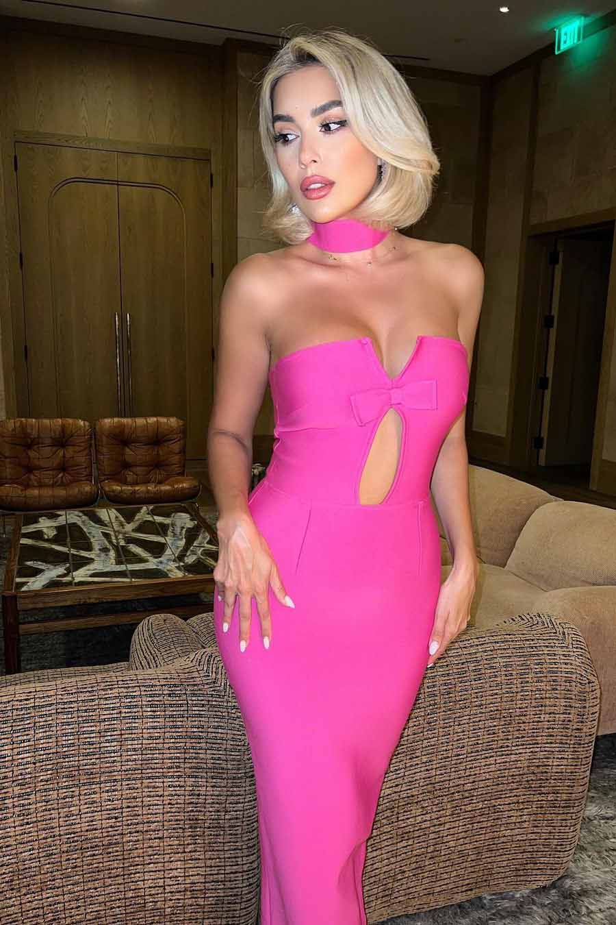 Holly Maxi-Length Dress - Rose Red