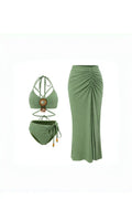 Boho Sage Green Two-Piece Bikini for Women