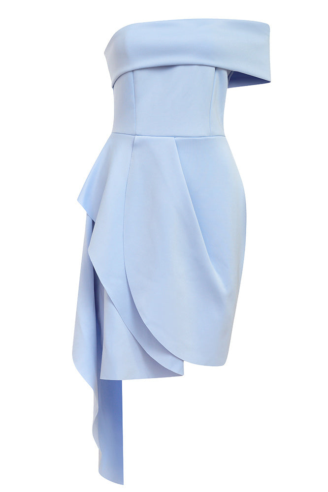 Modern Off-Shoulder Side-Slit Gown