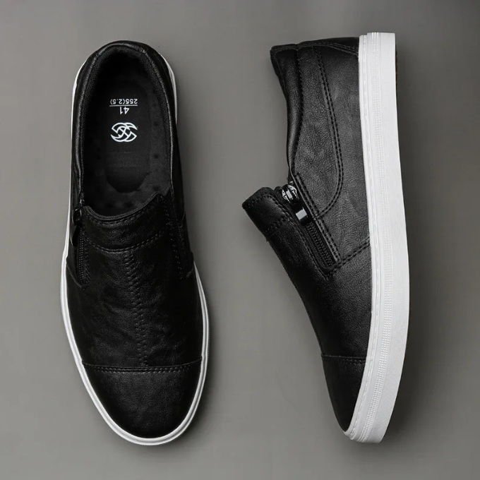 Leather-Look Sneakers with All-Day Comfort