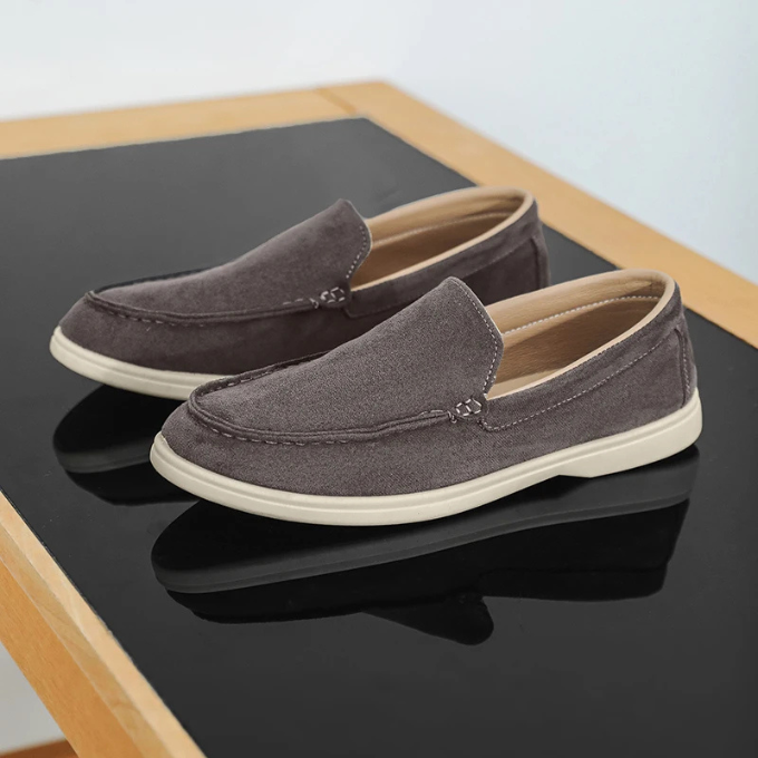 Suede Loafers with Rubber Sole