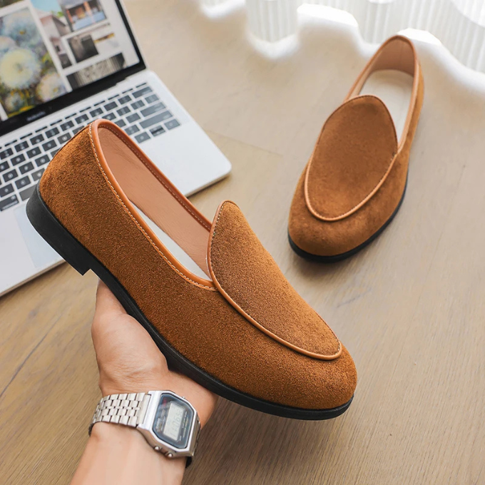 Suede Loafers with Lightweight Construction