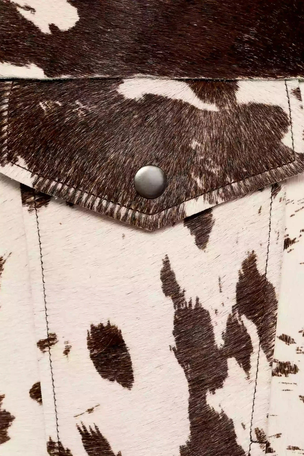 Modern Cow Print Faux Fur Shirt-Style Jacket