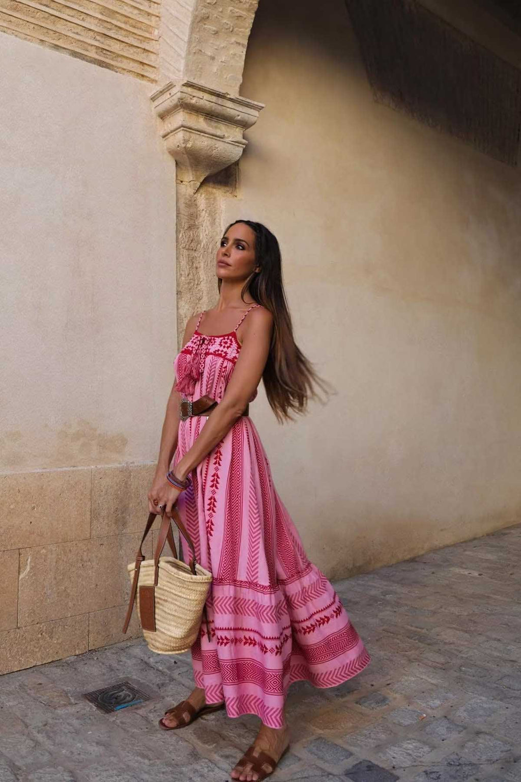 Modern Ethnic Knitted Suspender Long Skirt