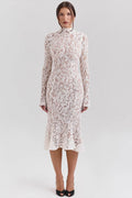 Lace High-Waisted Slimming Fitted Dress