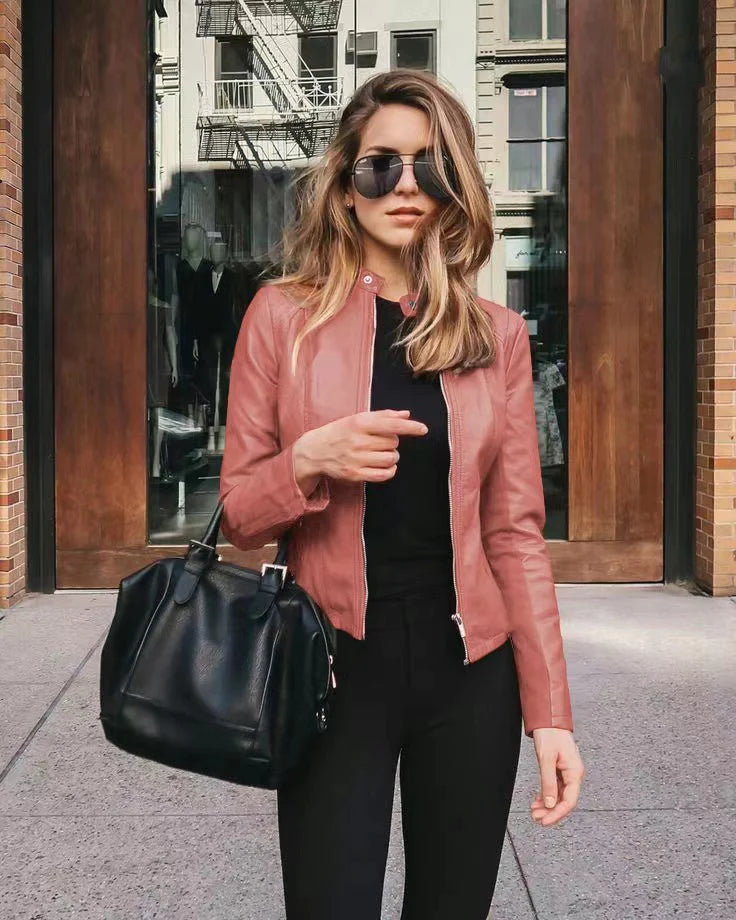 Fashionable Leather Jacket with a Timeless Look