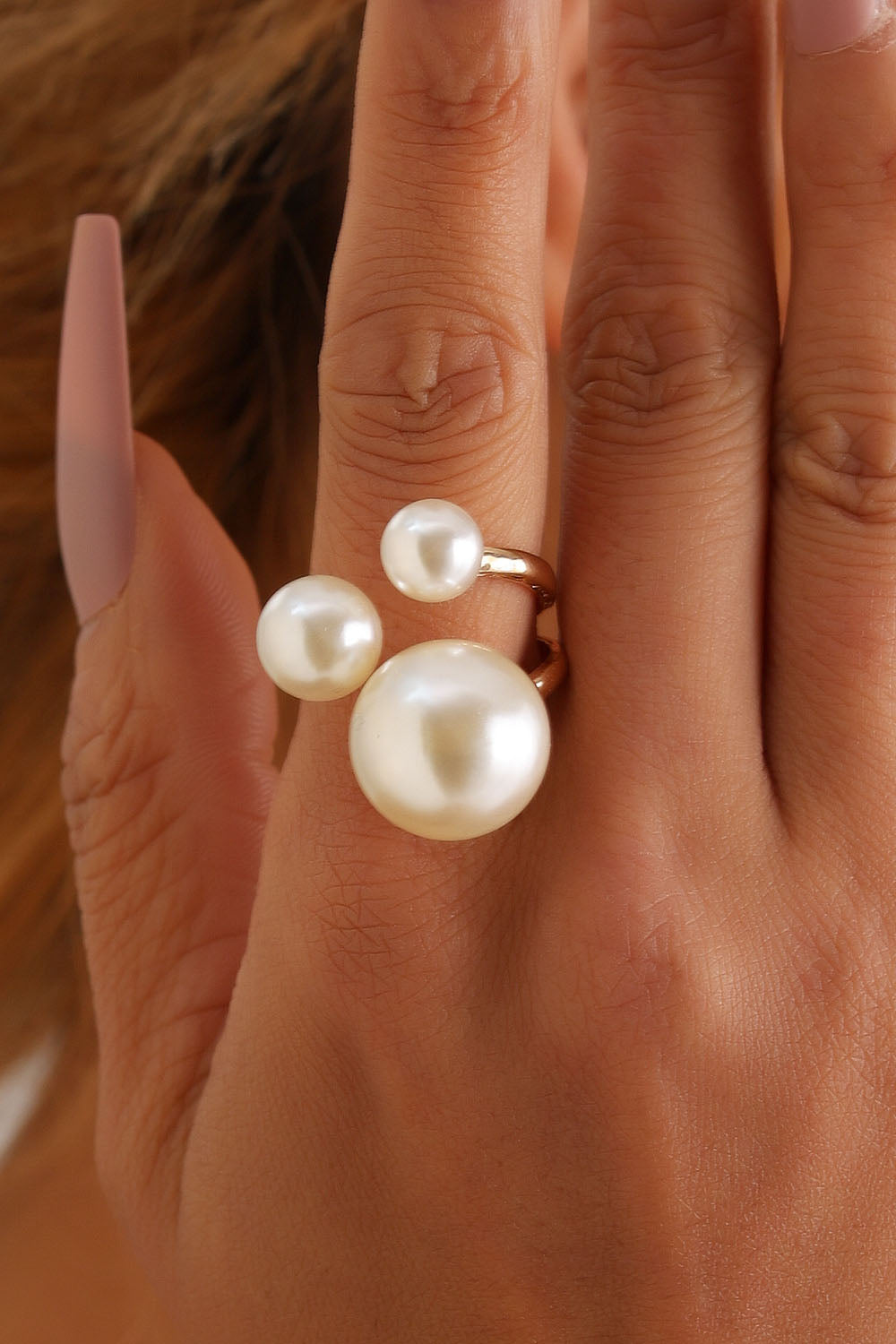 Statement French Triple - Pearl Ring