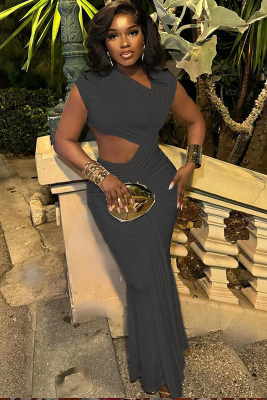 Versatile Formal Asymmetric Maxi-Length Dress
