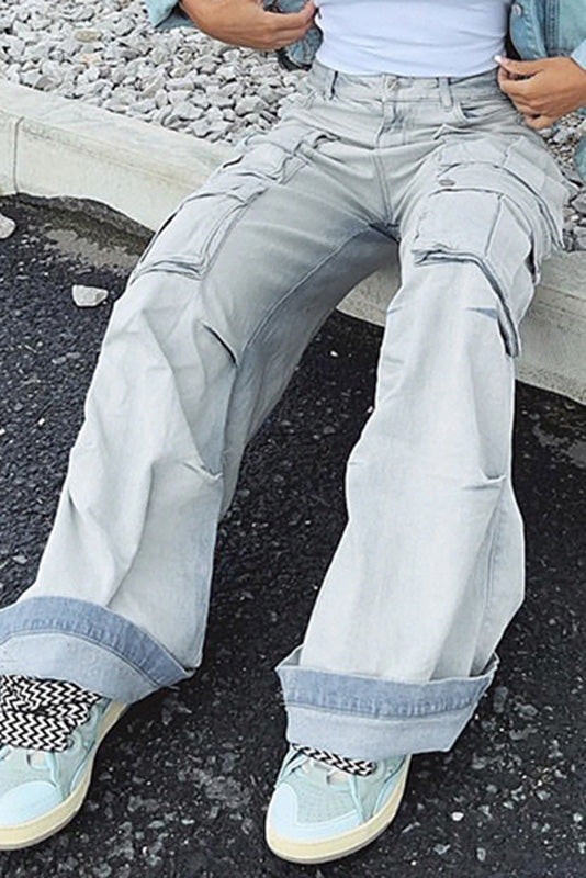 High-Waist Street Denim Jeans