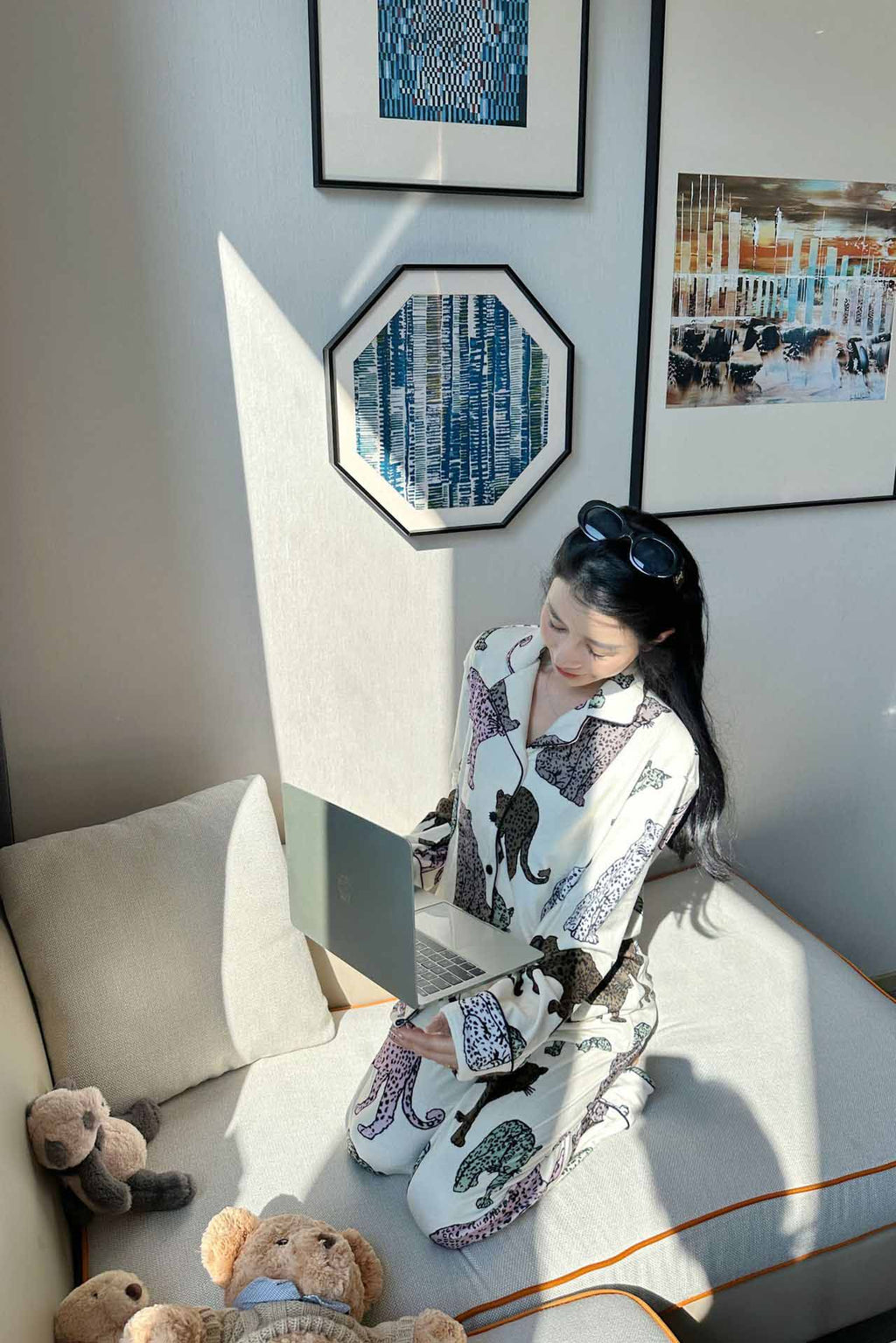 Coordinated Melard Leopard Print Pajama Set
