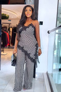 Coordinated Gingham Lace Camisole Set