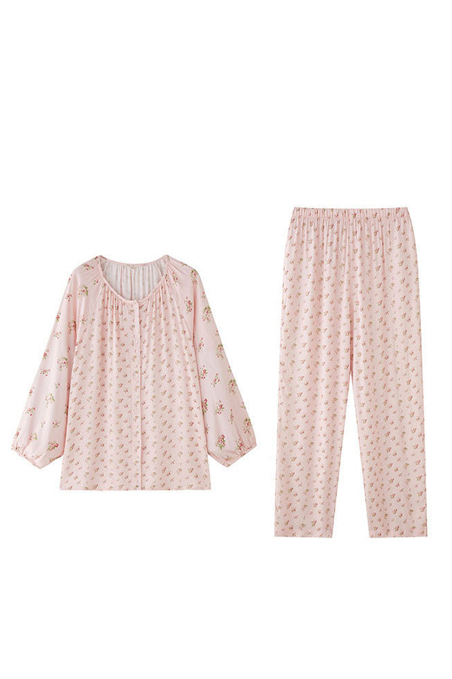 Loose-Fit Satin Patterned Sleepwear