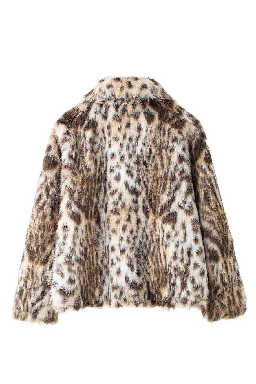 Modern Wild leopard print short lapel fur coat
