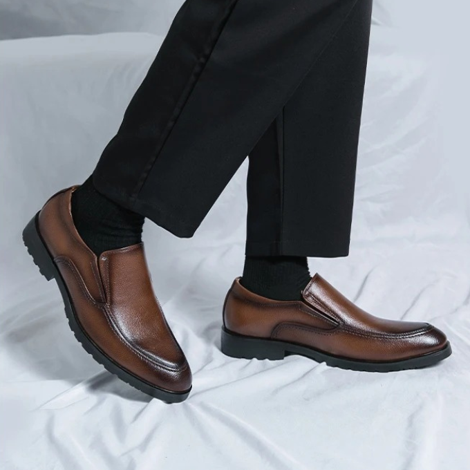 Loafers with Pebbled Texture
