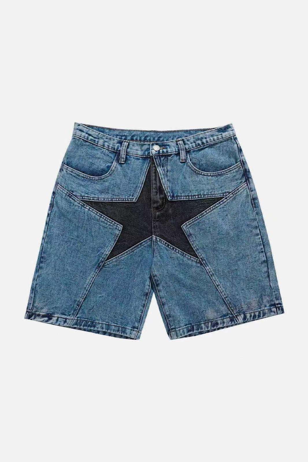 Modern Trendy Star Patch Shorts