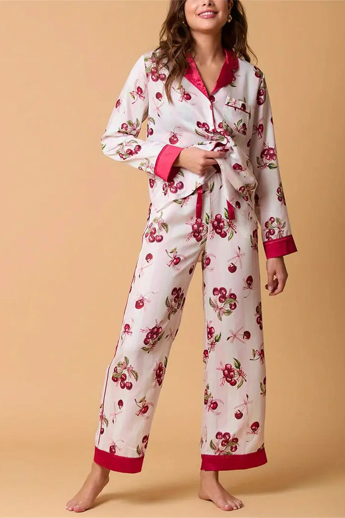 Coordinated Christmas Festive Stripe Print Pajama Set