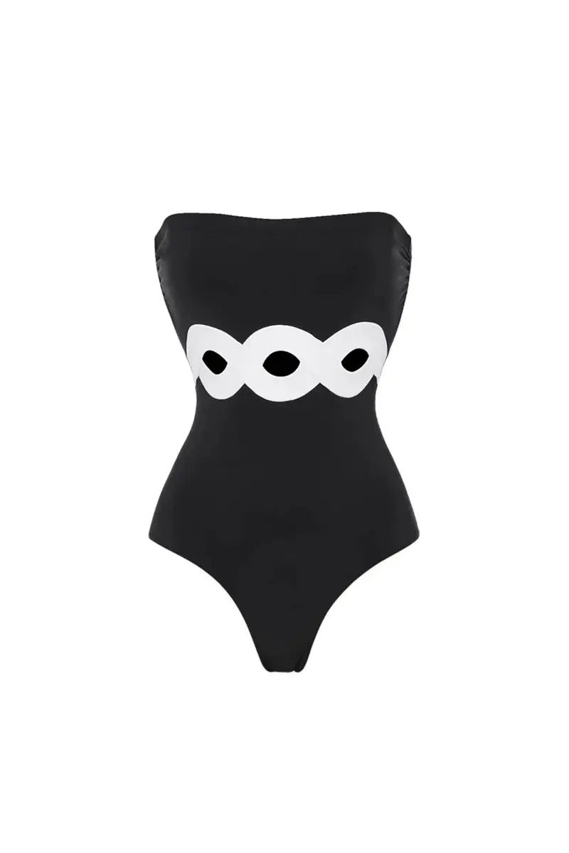 Colorblock One Piece Swimwear Set