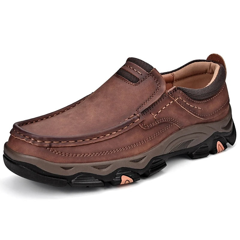 Cowhide Leather Loafers with Cushioned Insole