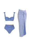 Morandi Blue High-Waisted Two-Piece Bikini