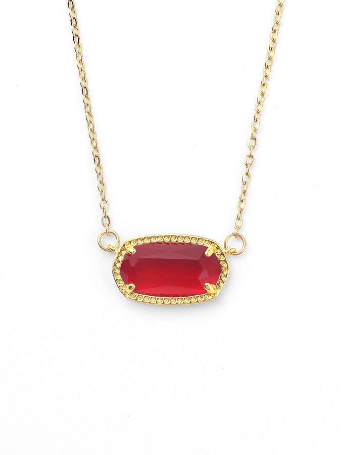 Statement Oval Birthstone Pendant Necklace