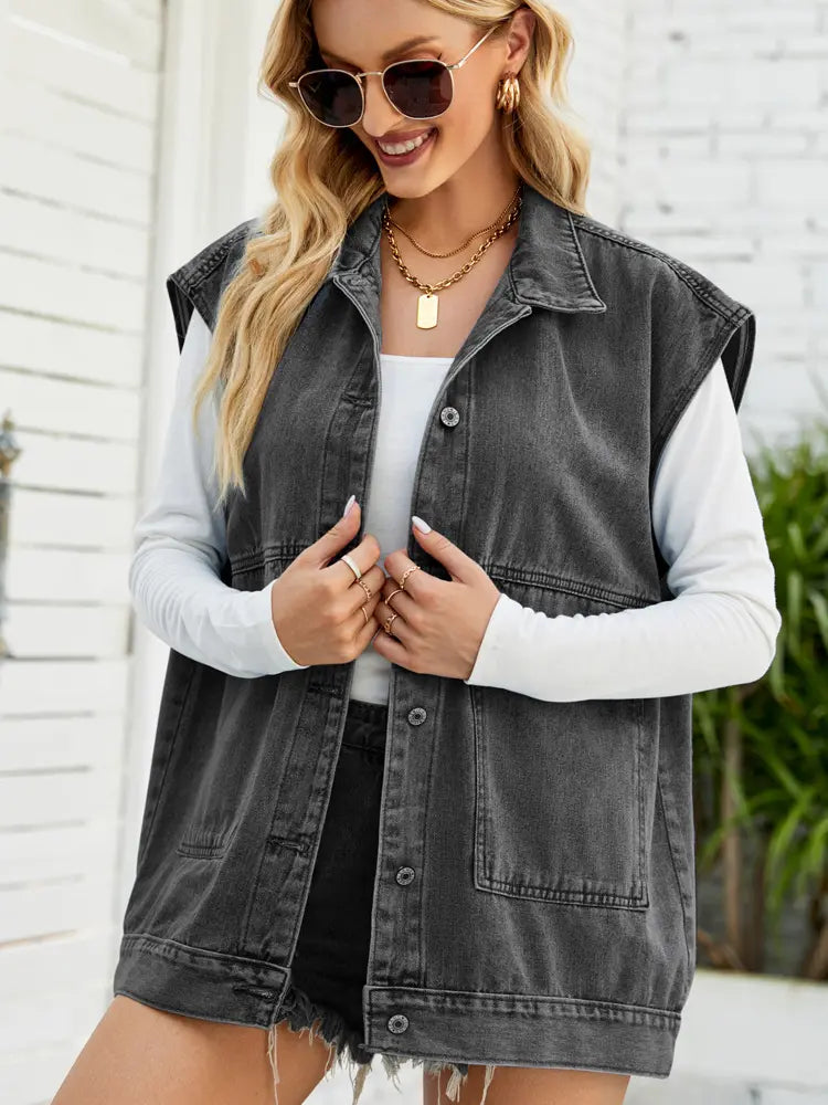 Cropped, Lightweight Denim Vest